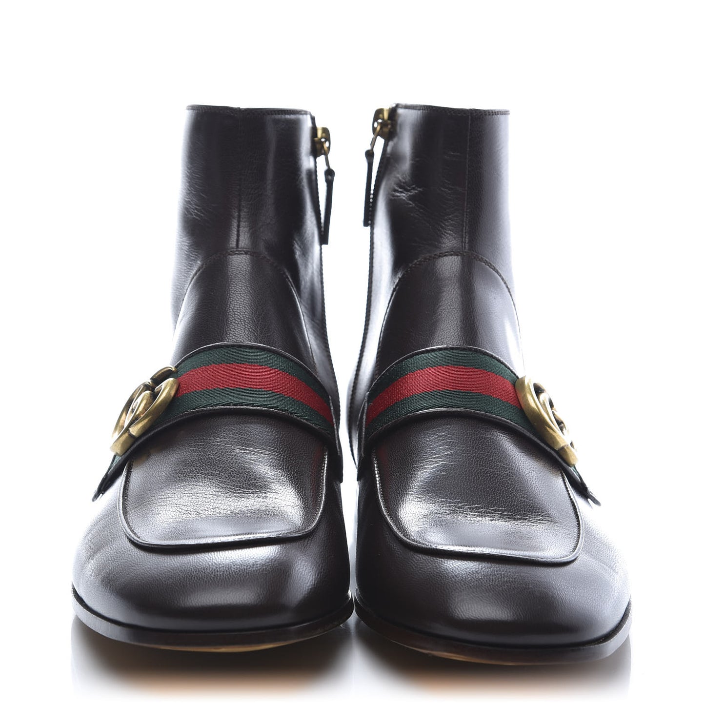 Goatskin Web Mens GG Ankle Boots 7 Cocoa