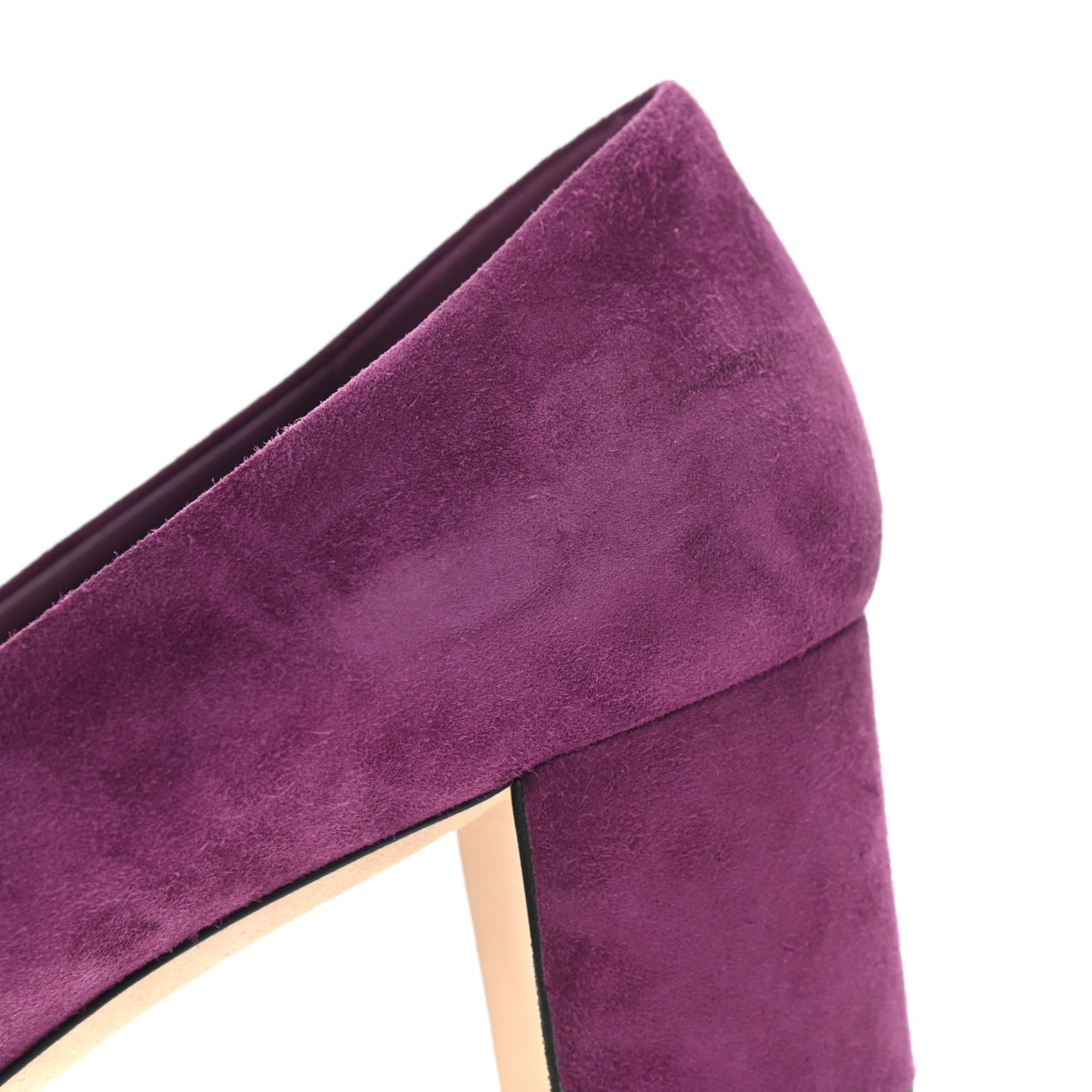Suede Calfskin Camellia Ballerina Pumps 40 Purple