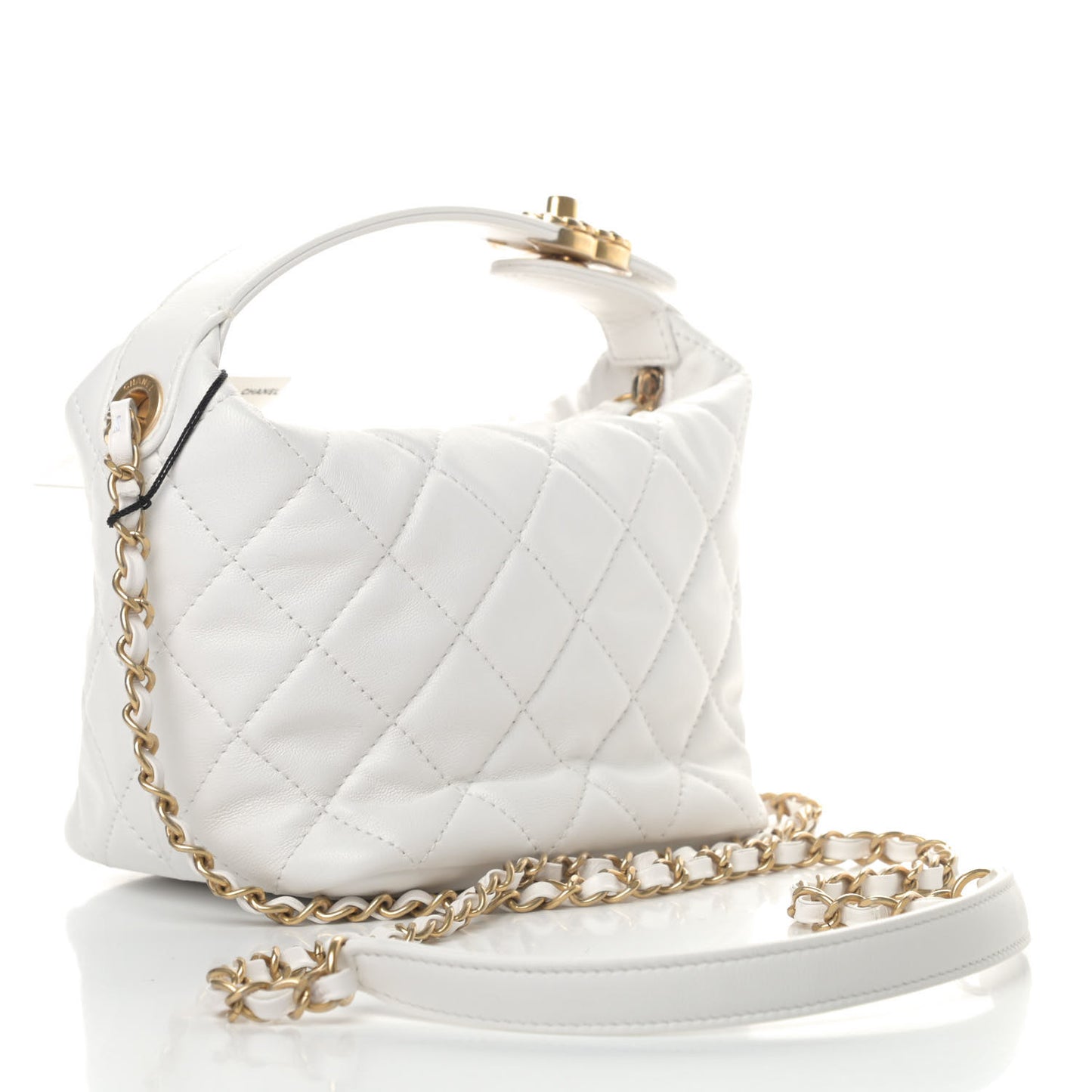 Lambskin Quilted Small Perfect Meeting Hobo White
