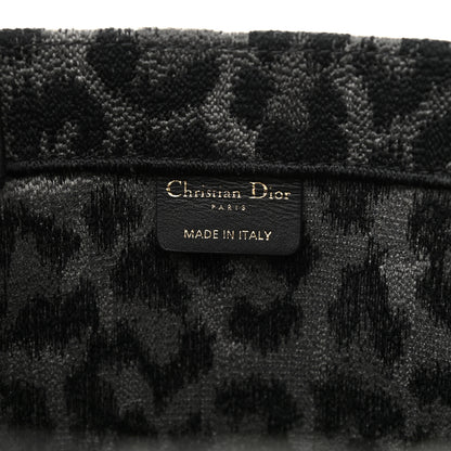 Christian Dior Canvas Embroidered Large Leopard Book Tote Grey 6 of 10