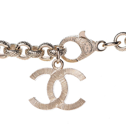 Chanel Metal Crystal Cha-Nel Logo Necklace Gold 4 of 5