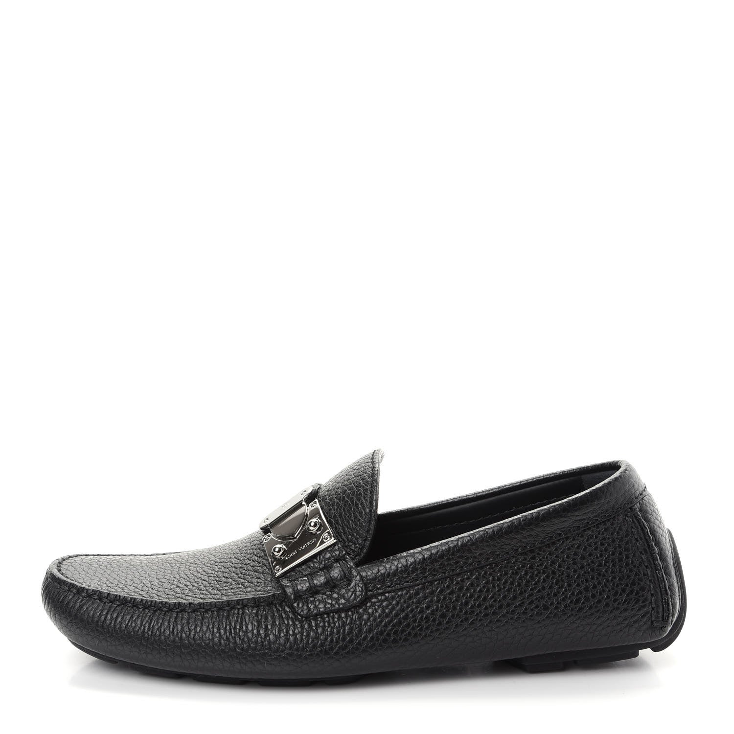Louis Vuitton Calfskin Racetrack Moccasin Loafers 6.5 Black 1 of 10