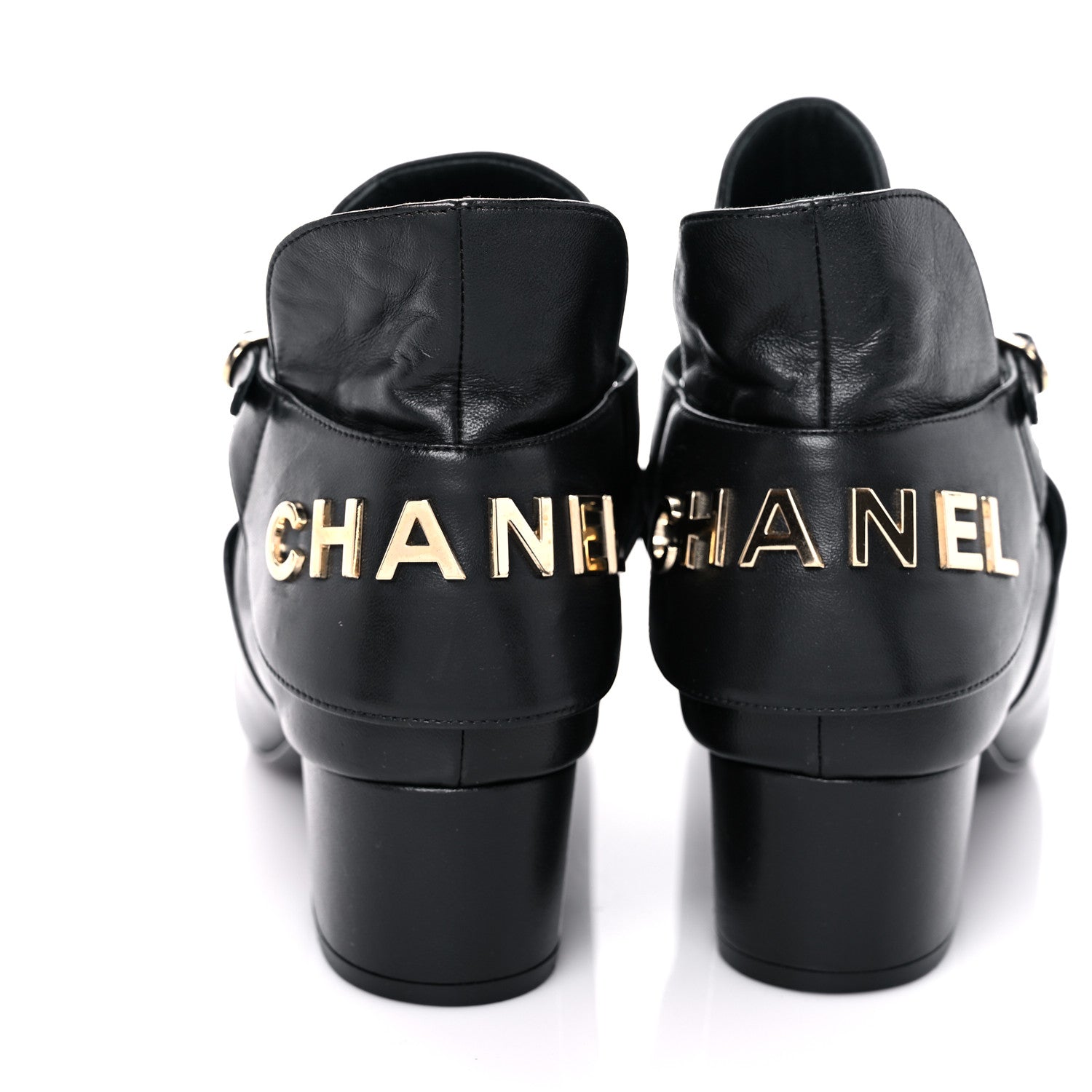 Chanel Lambskin Velvet Cap Toe Short Ankle Boots 38.5 Black 9 of 12