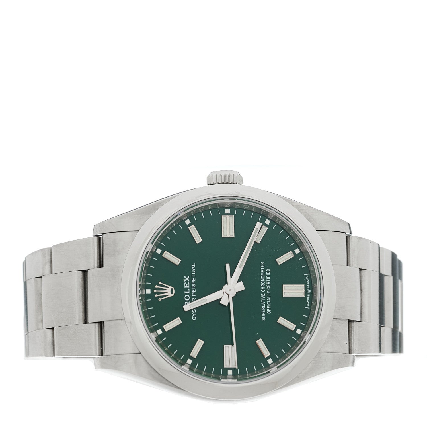 Rolex Stainless Steel 36mm Oyster Perpetual Watch Green 126000 2 of 5
