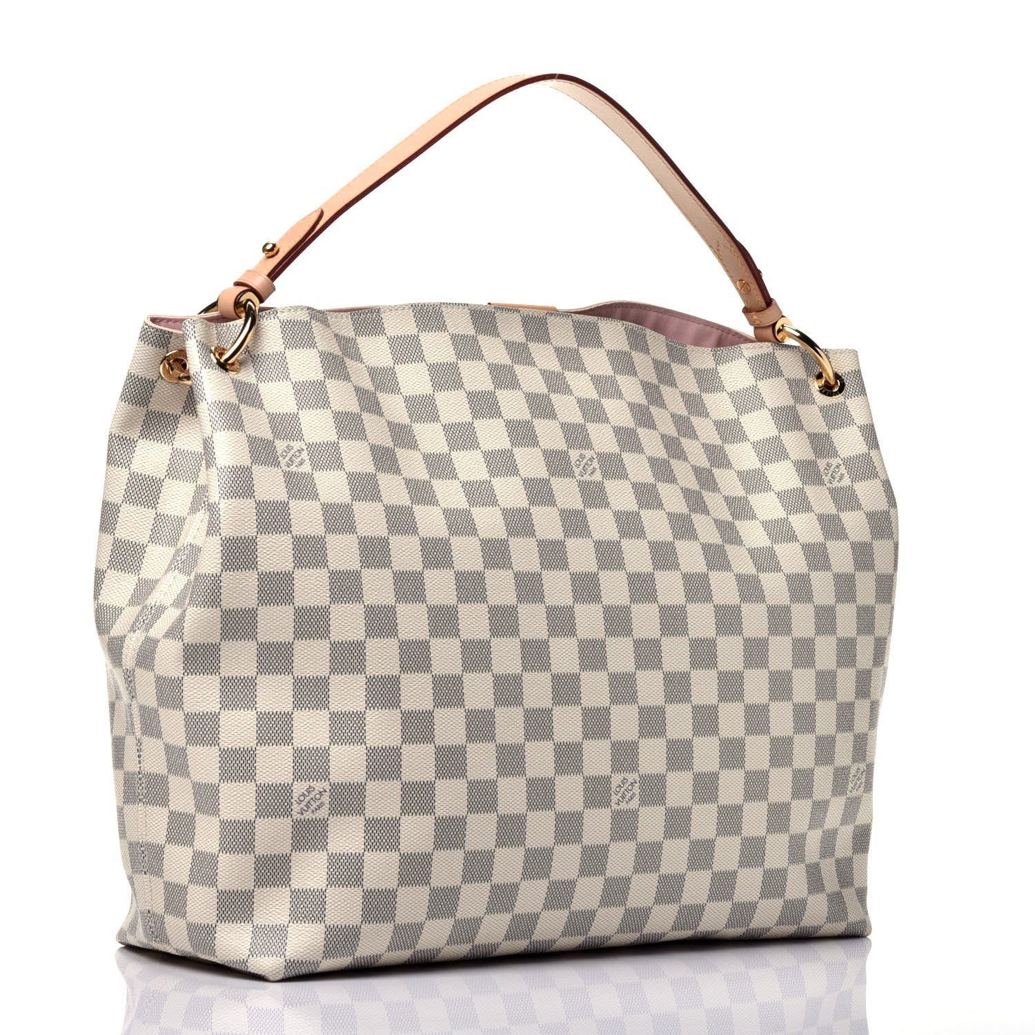 Louis Vuitton Damier Azur Graceful MM Rose Ballerine 2 of 9