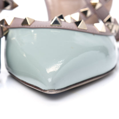 Valentino Garavani Patent Nappa Rockstud Ankle Strap 65mm Pumps 39 Water Green Poudre 13 of 22