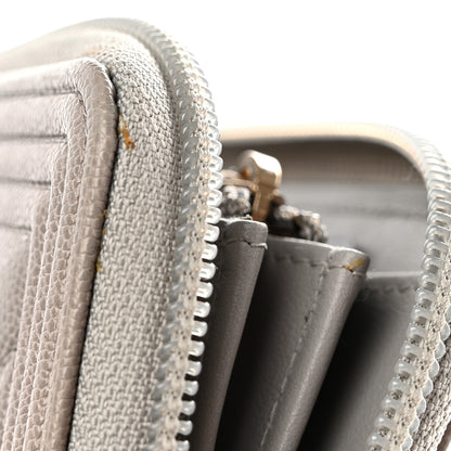 Chanel Caviar Quilted Boy Small Zip Around Wallet Grey 9 of 9