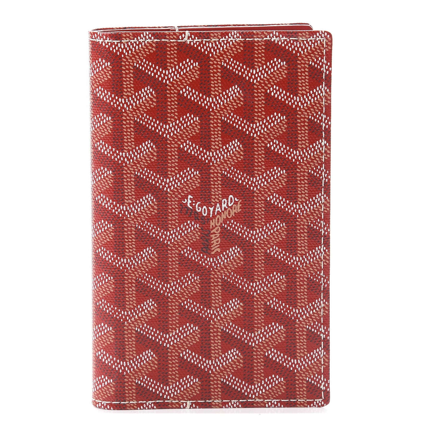 Goyardine Passport Wallet Red