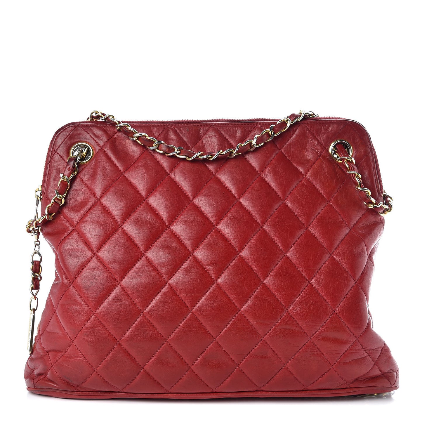 Lambskin Quilted Shoulder Bag Red