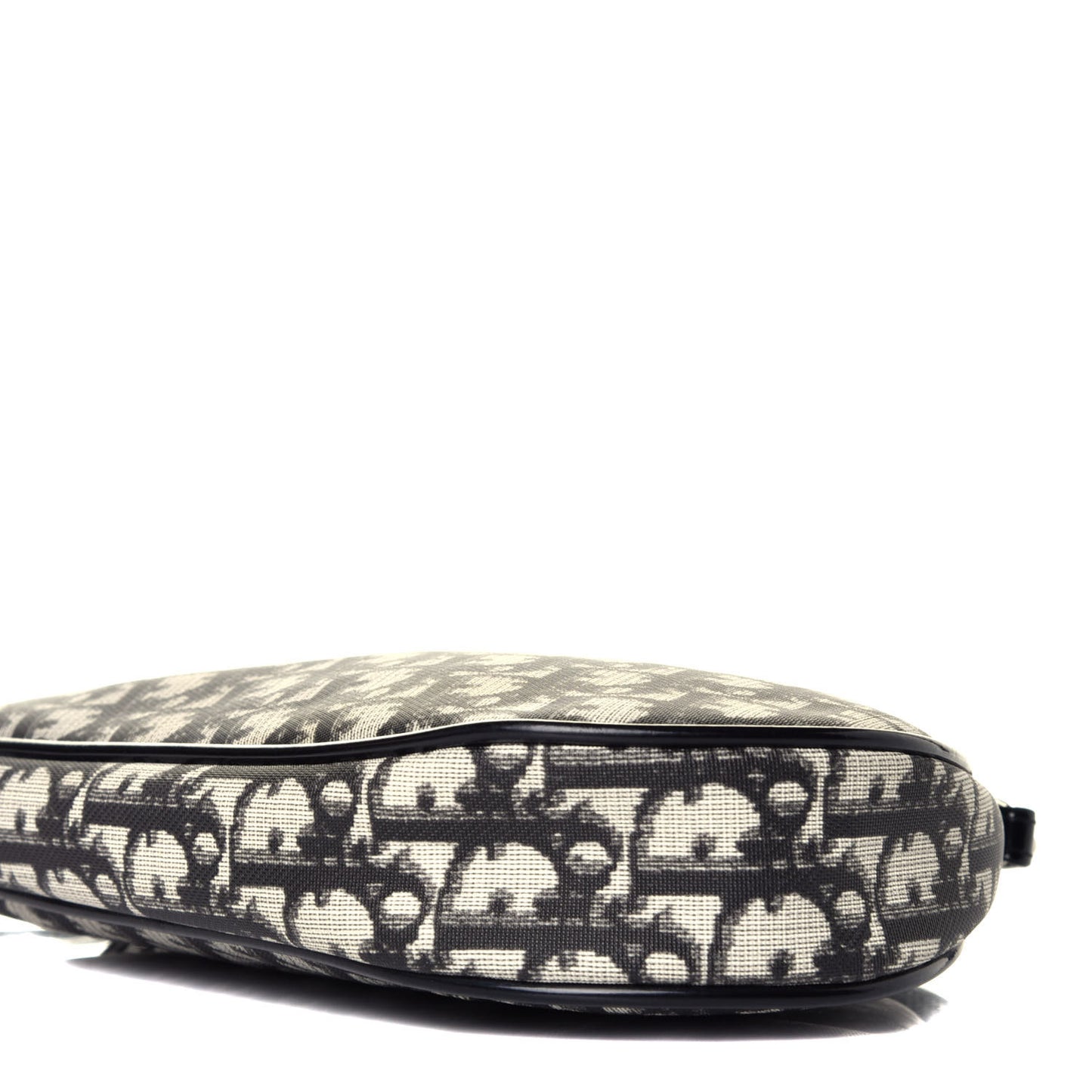 Monogram Patent Mini Saddle Pochette Black White
