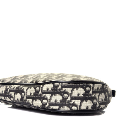 Christian Dior Monogram Patent Mini Saddle Pochette Black White 8 of 10