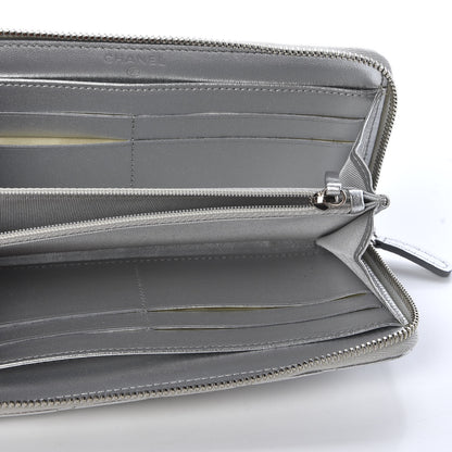 Chanel Metallic Lambskin Quilted Large Gusset Zip Around Wallet Silver 4 of 10