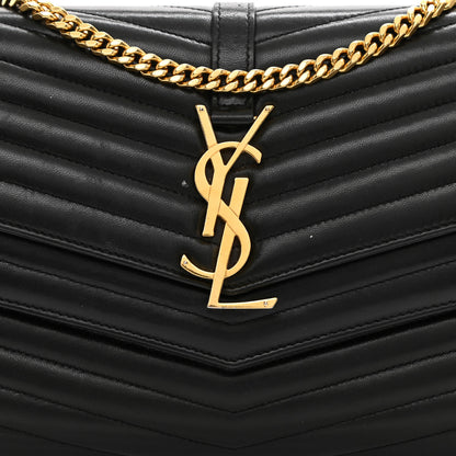 Saint Laurent Lambskin Matelasse Chevron Monogram Sulpice Chain Wallet Black 18 of 26