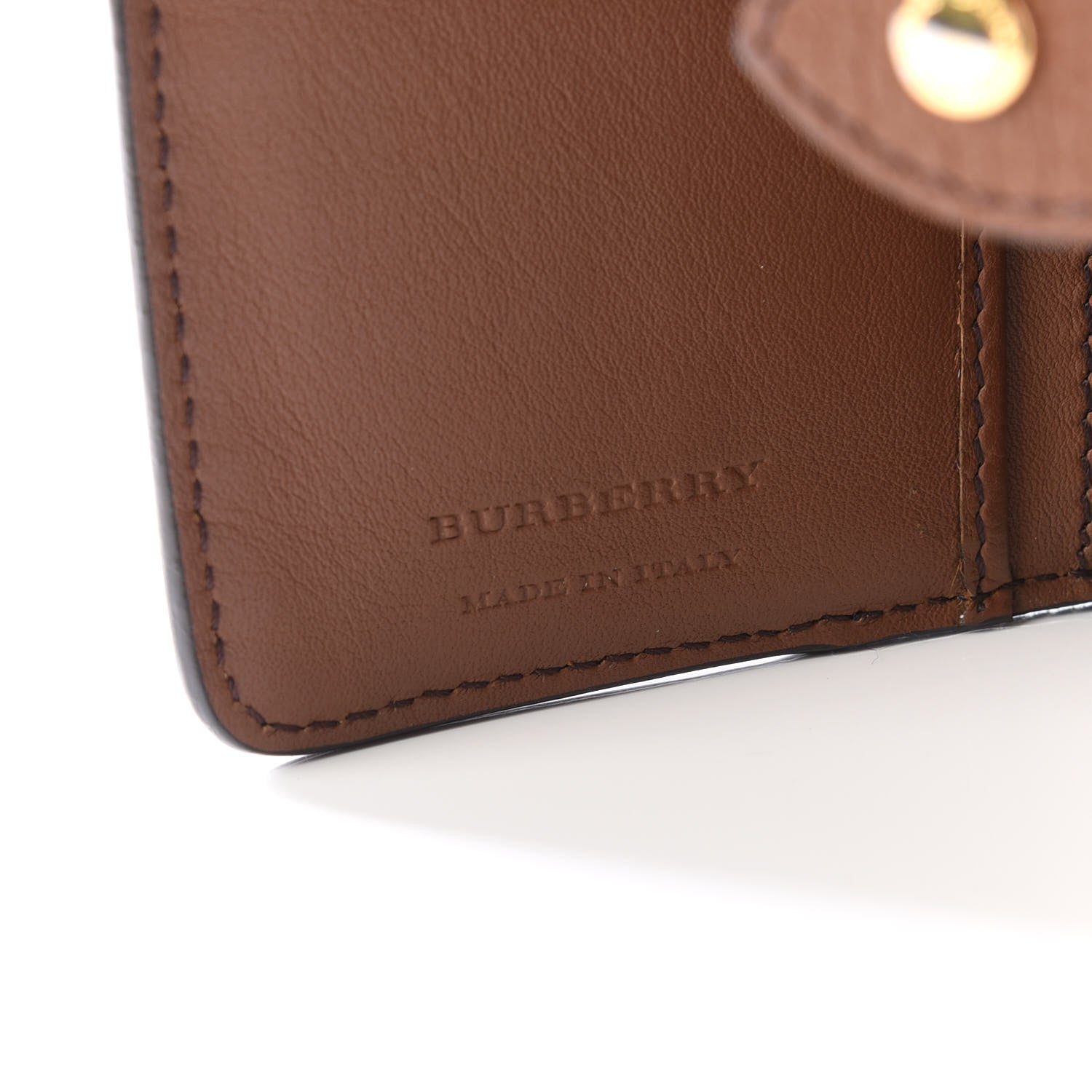 Burberry Calfskin House Check Compact Wallet Tan 10 of 11