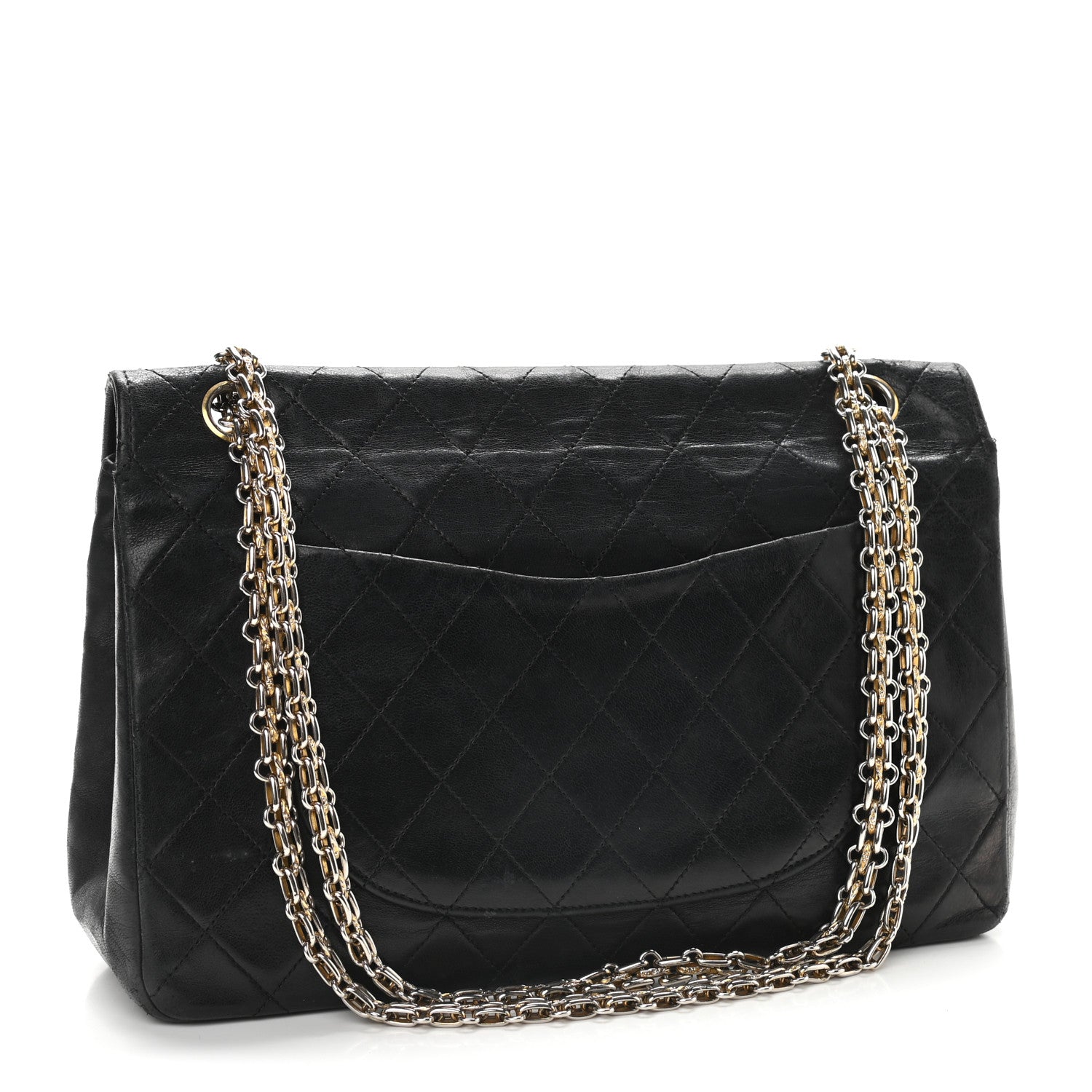 Chanel Lambskin Quilted Medium Double Flap Bijoux Chain Black 3 of 16