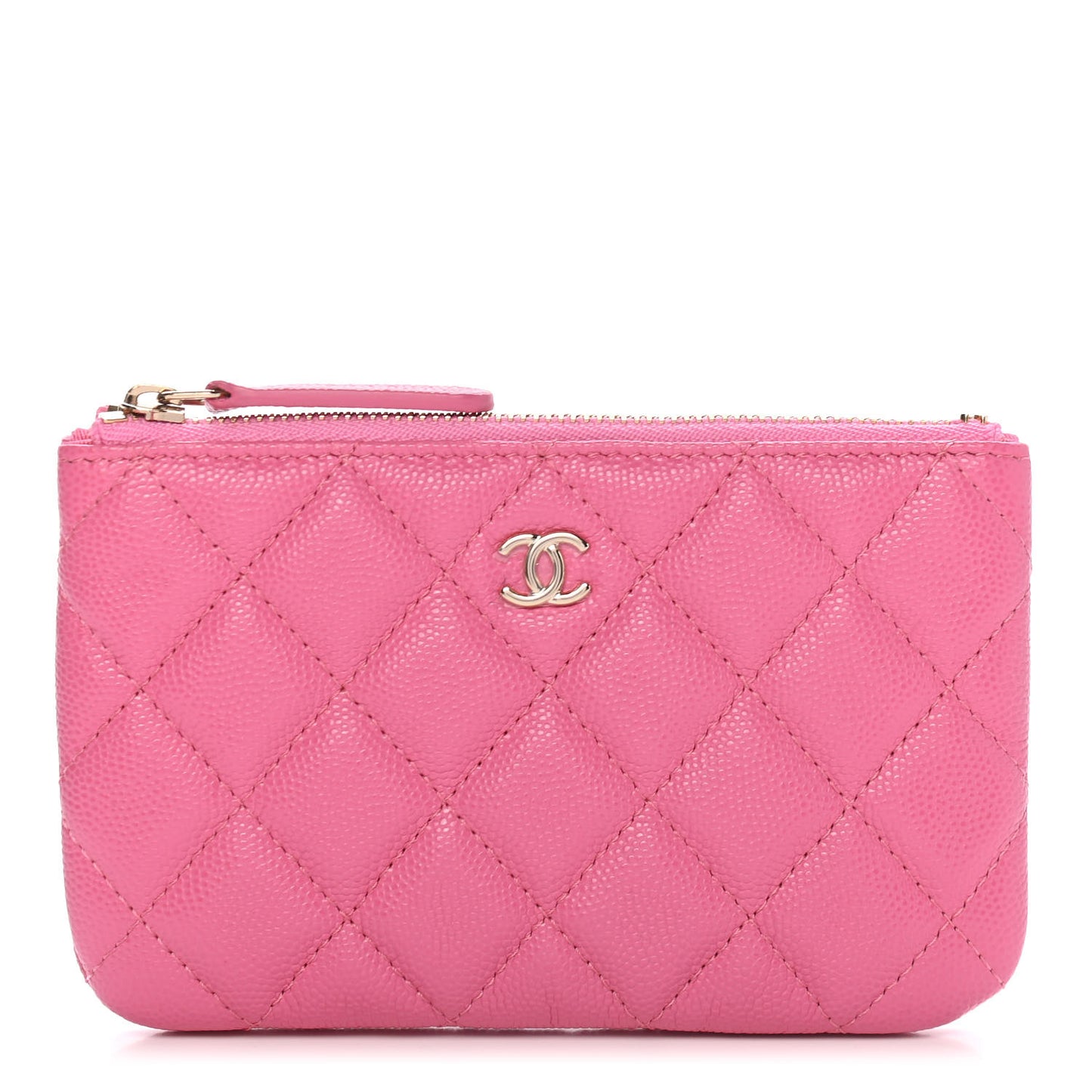 Caviar Quilted Small Cosmetic Case Pink