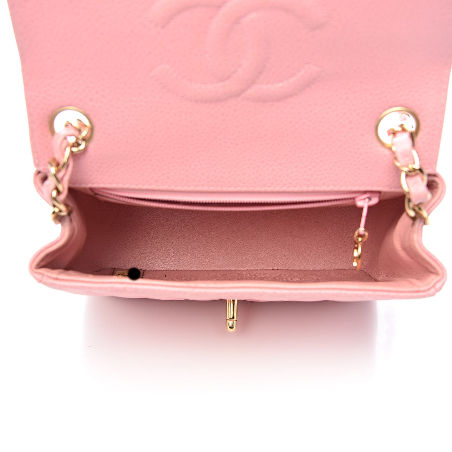 Caviar Quilted Mini Square Flap Pink