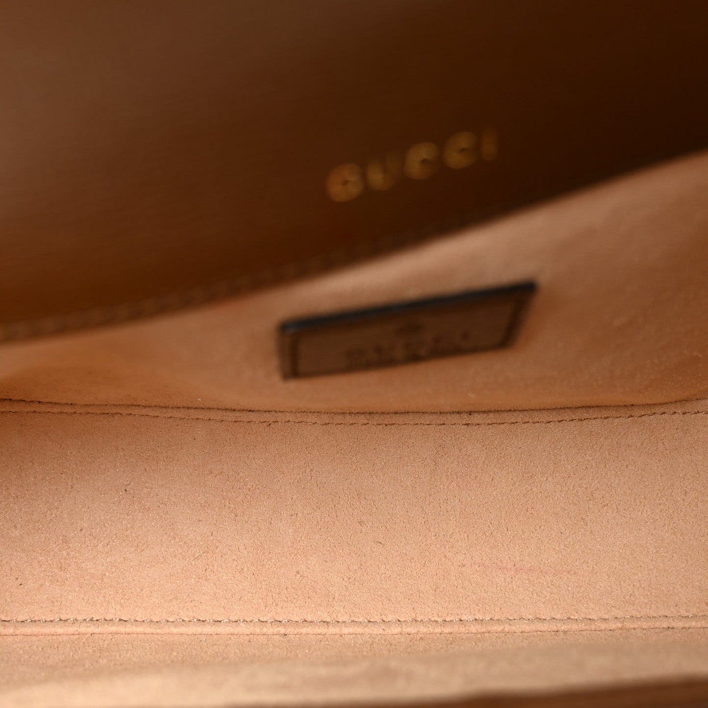 GG Supreme Monogram Small Horsebit 1955 Chain Shoulder Bag Beige Ebony Brown Sugar