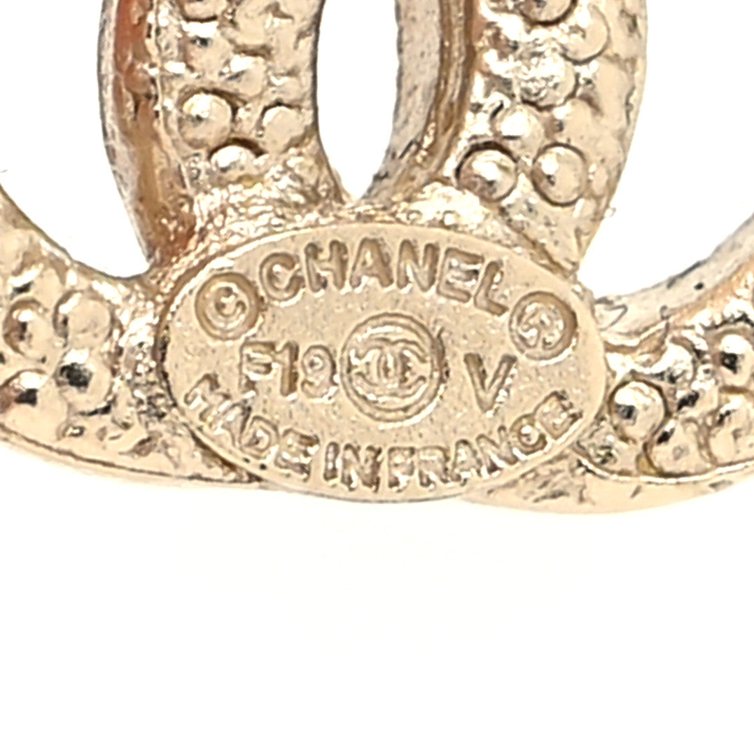 Chanel Crystal CC Earrings Light Gold 4 of 4