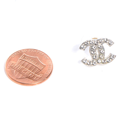 Chanel Crystal CC Earrings Silver 2 of 5