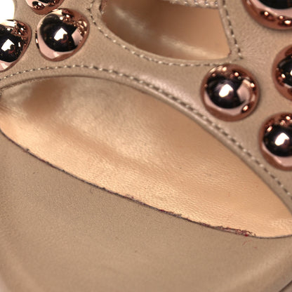 Christian Louboutin Kid Amazoubille 120 Studded Gladiator Sandals 38 Nude Rose Gold 11 of 12