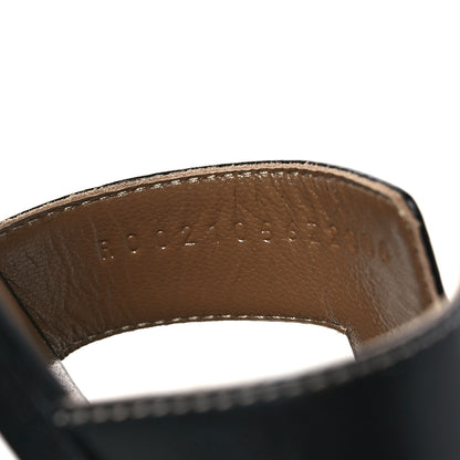 Hermes Box Calfskin Oran Sandals 39 Black 7 of 10
