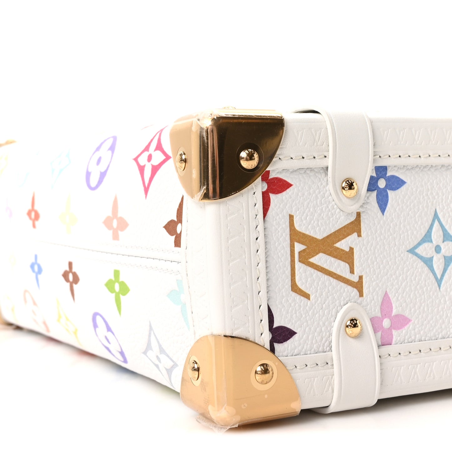 LV x TM Cowhide Monogram Multicolor Side Trunk MM White