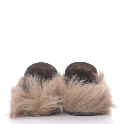 Gucci Malaga Kid Fur Womens Princetown Slippers 39 Blue Agata 6 of 9