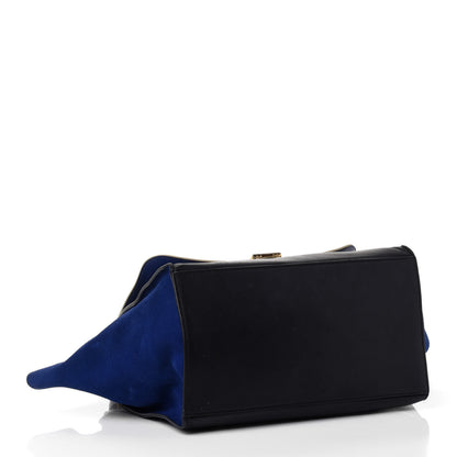 Celine Calfskin Suede Medium Tri-color Trapeze Sand 3 of 4