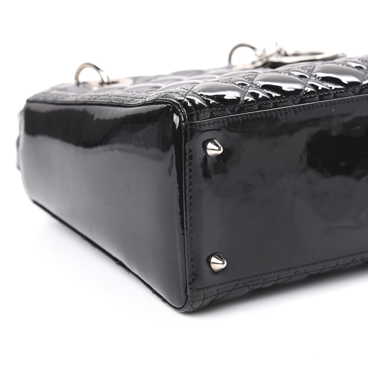 Patent Cannage Medium Lady Dior Black