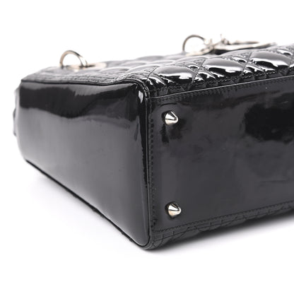 Christian Dior Patent Cannage Medium Lady Dior Black 6 of 10