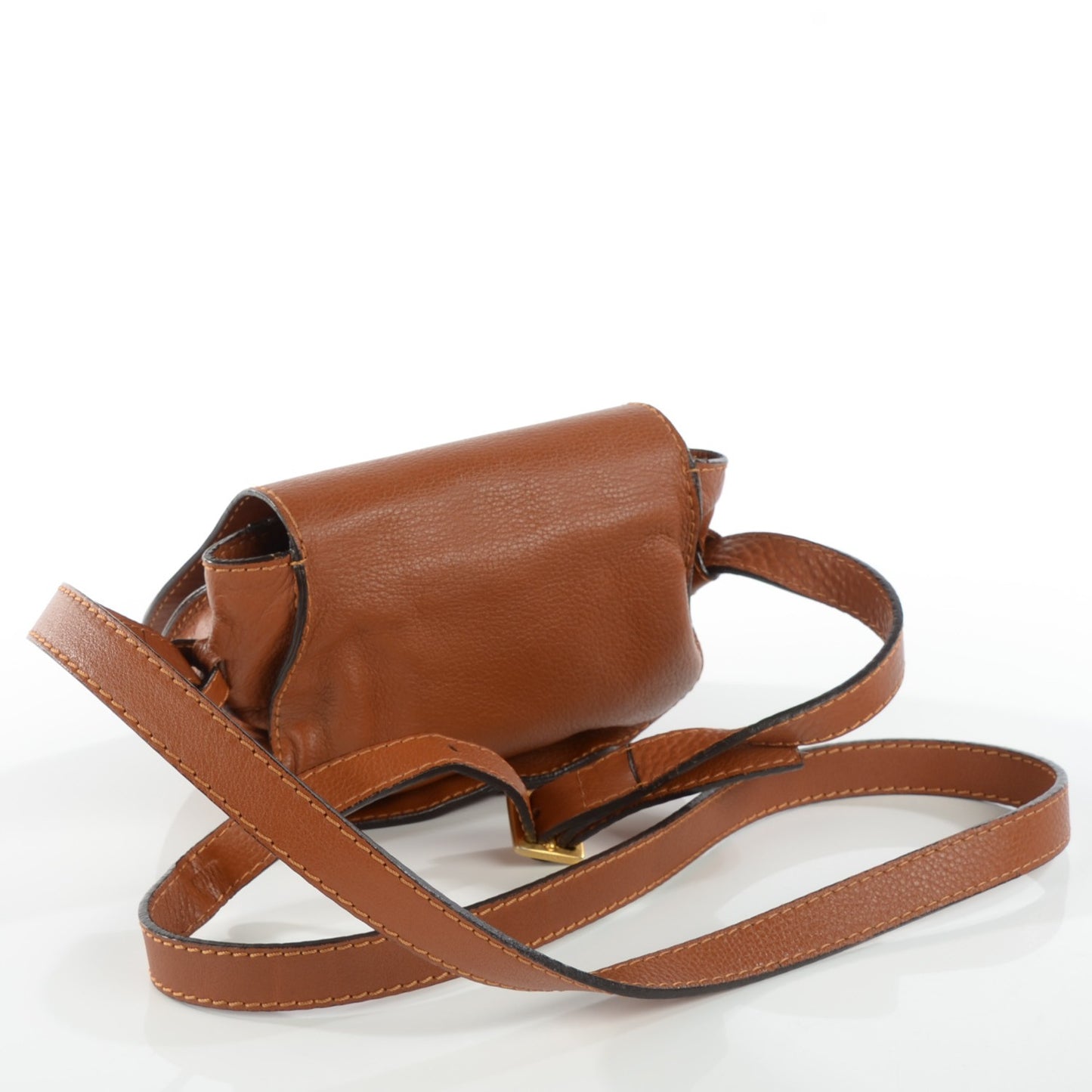 Calfskin Mini Marcie Round Crossbody Bag Tan
