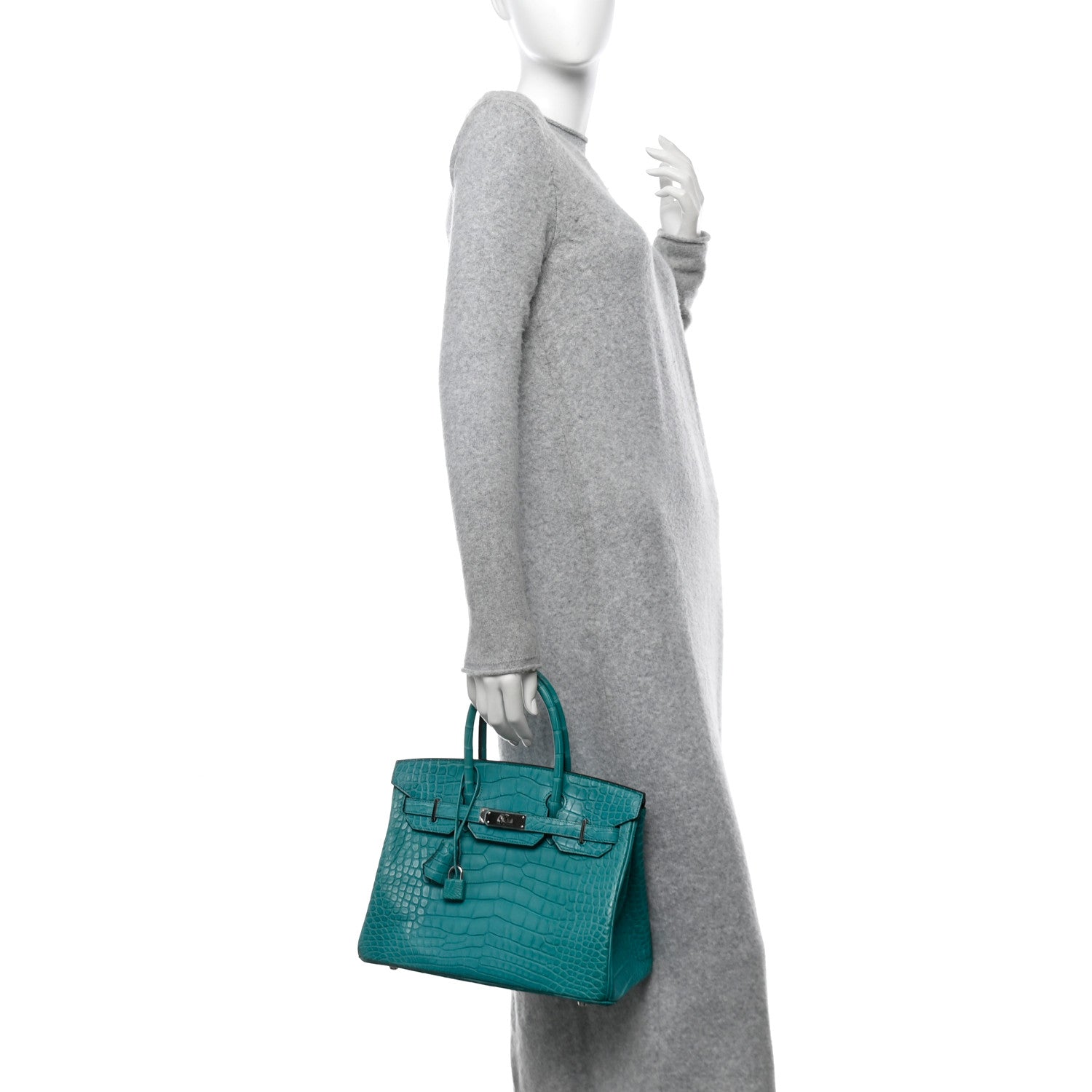 Hermes Matte Alligator Birkin 30 Bleu Paon 2 of 12