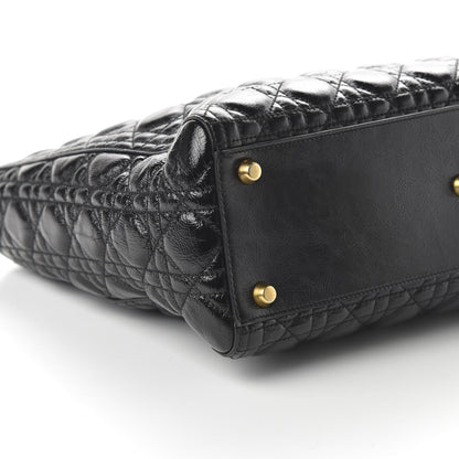 Christian Dior Crinkled Patent Cannage Large Lady Dior Black 6 of 9