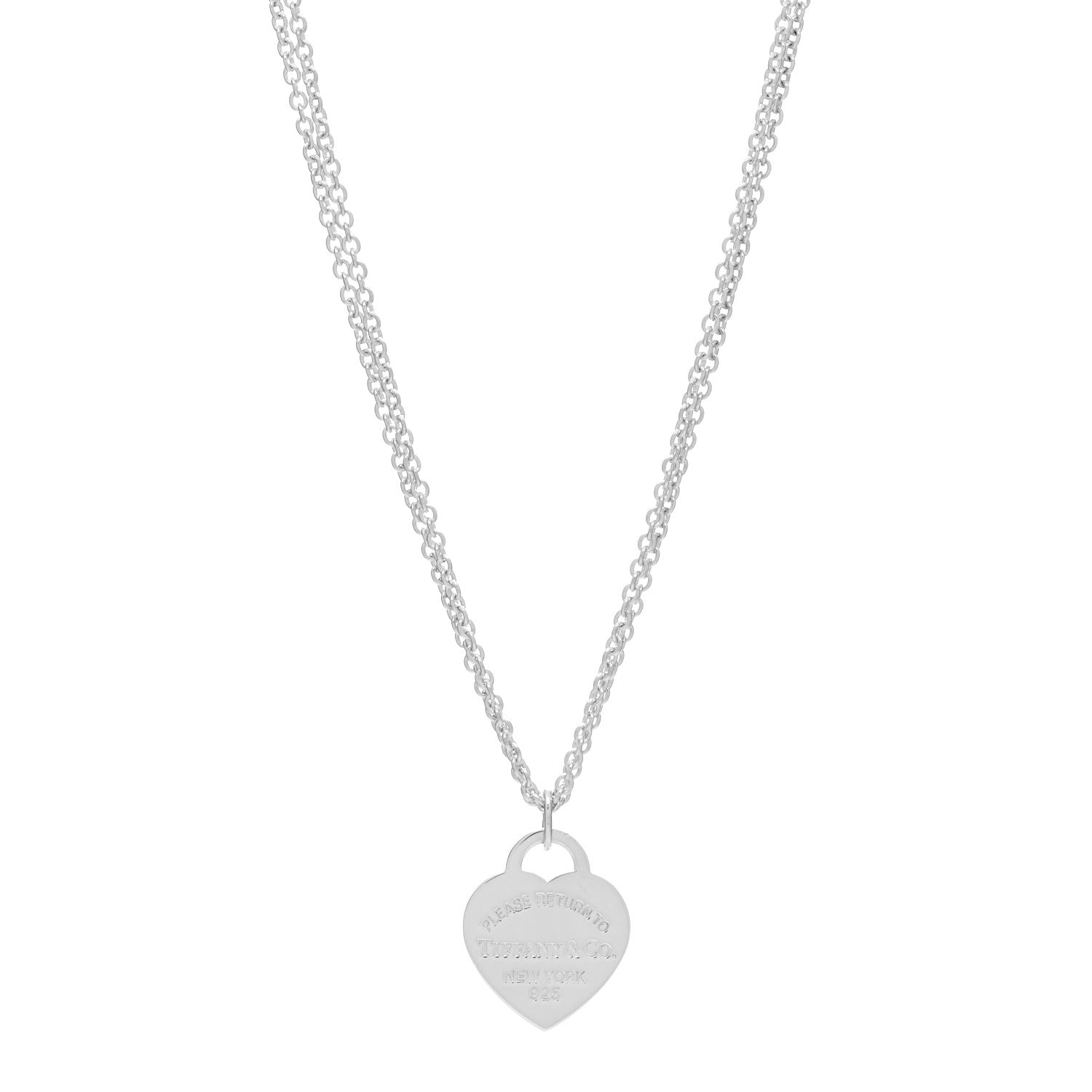 Tiffany Sterling Silver Long Return to Tiffany Heart Pendant Necklace 1 of 3