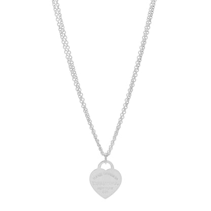 Tiffany Sterling Silver Long Return to Tiffany Heart Pendant Necklace 1 of 3