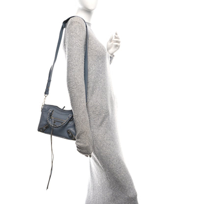 Balenciaga Chevre Silver Metallic Edge Hardware Mini City Bleu Acier 2 of 14