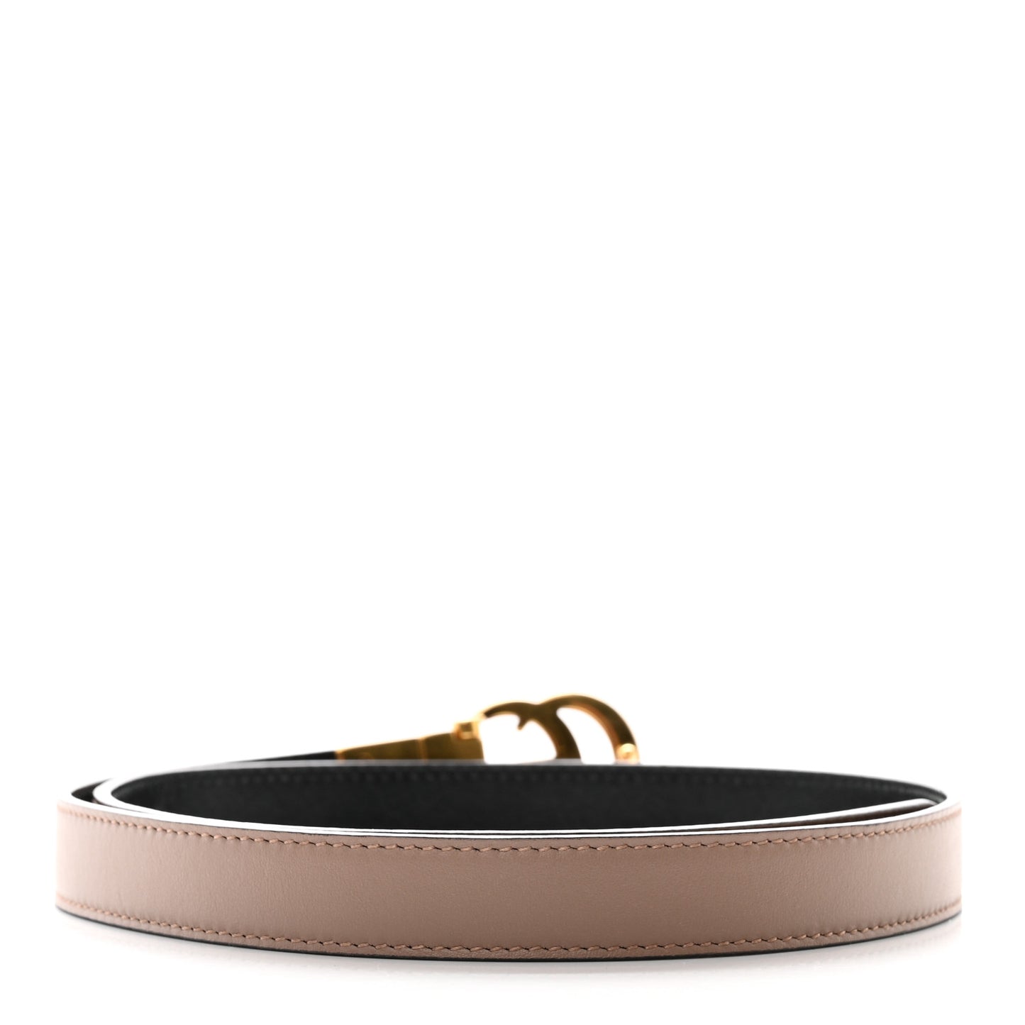 Plutone Calfskin Double G Reversible 20mm Belt 75 30 Porcelain Rose Black