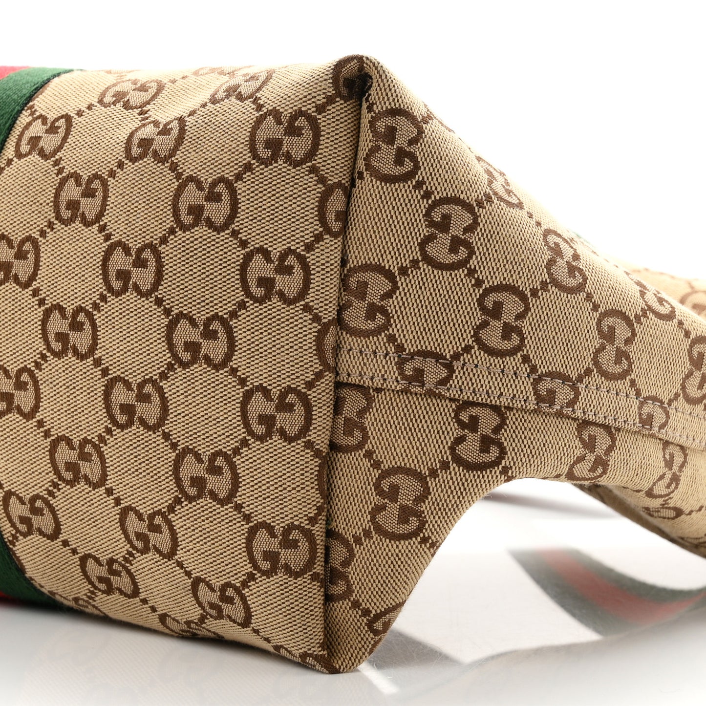Monogram Web Small Giglio Tote Beige Dark Brown