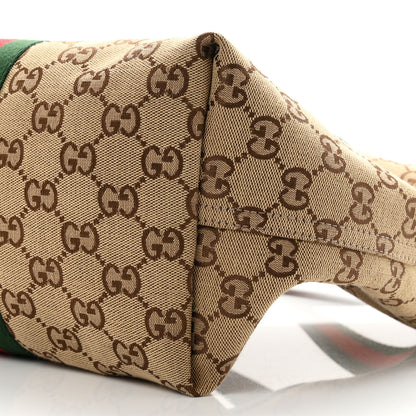 Gucci Monogram Web Small Giglio Tote Beige Dark Brown 10 of 10