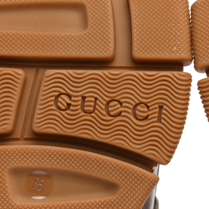 Gucci X SEGA Suede Calfskin GG Monogram Womens Flashtrek High-Top Sneakers 36 New Cuir Beige Ruggine 6 of 7