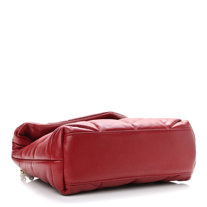 Saint Laurent Lambskin Quilted Toy Loulou Puffer Monogram Chain Satchel Red 4 of 13