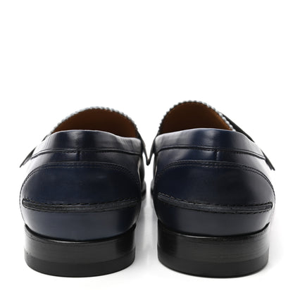 Christian Louboutin Calfskin Mens Monono Flat Loafers 41 Blue White 6 of 8