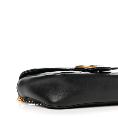 Gucci Calfskin Matelasse Super Mini GG Marmont Shoulder Bag Black 8 of 10