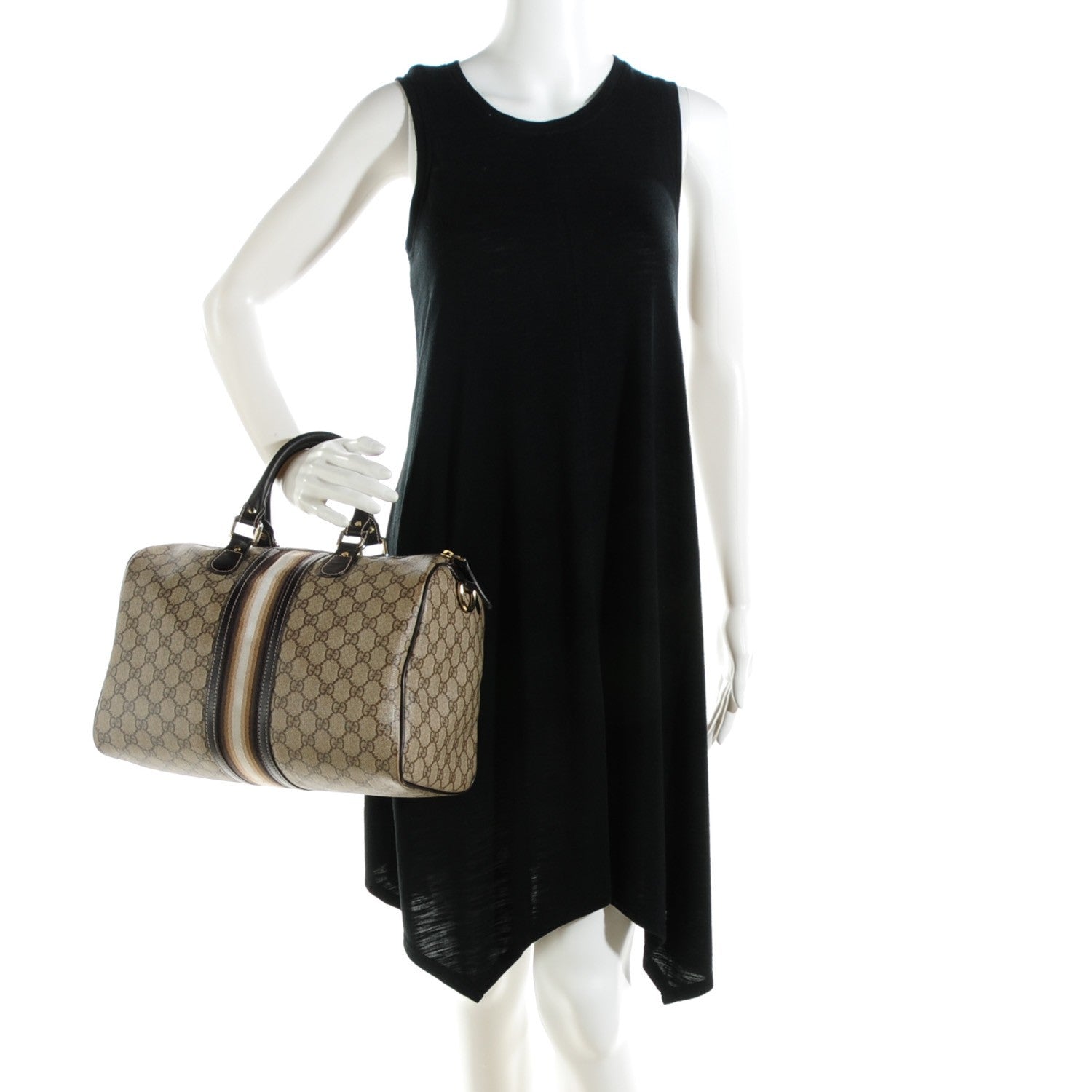 Gucci GG Plus Monogram Web Medium Joy Boston Dark Brown 2 of 8