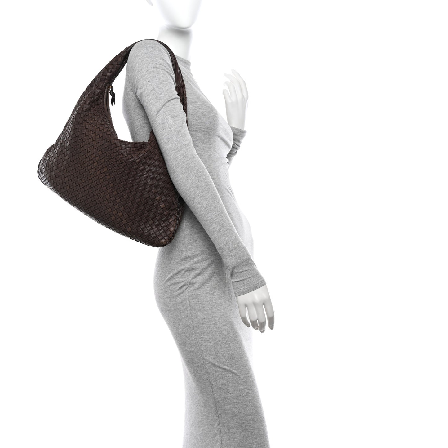 Nappa Intrecciato Large Veneta Hobo Ebano