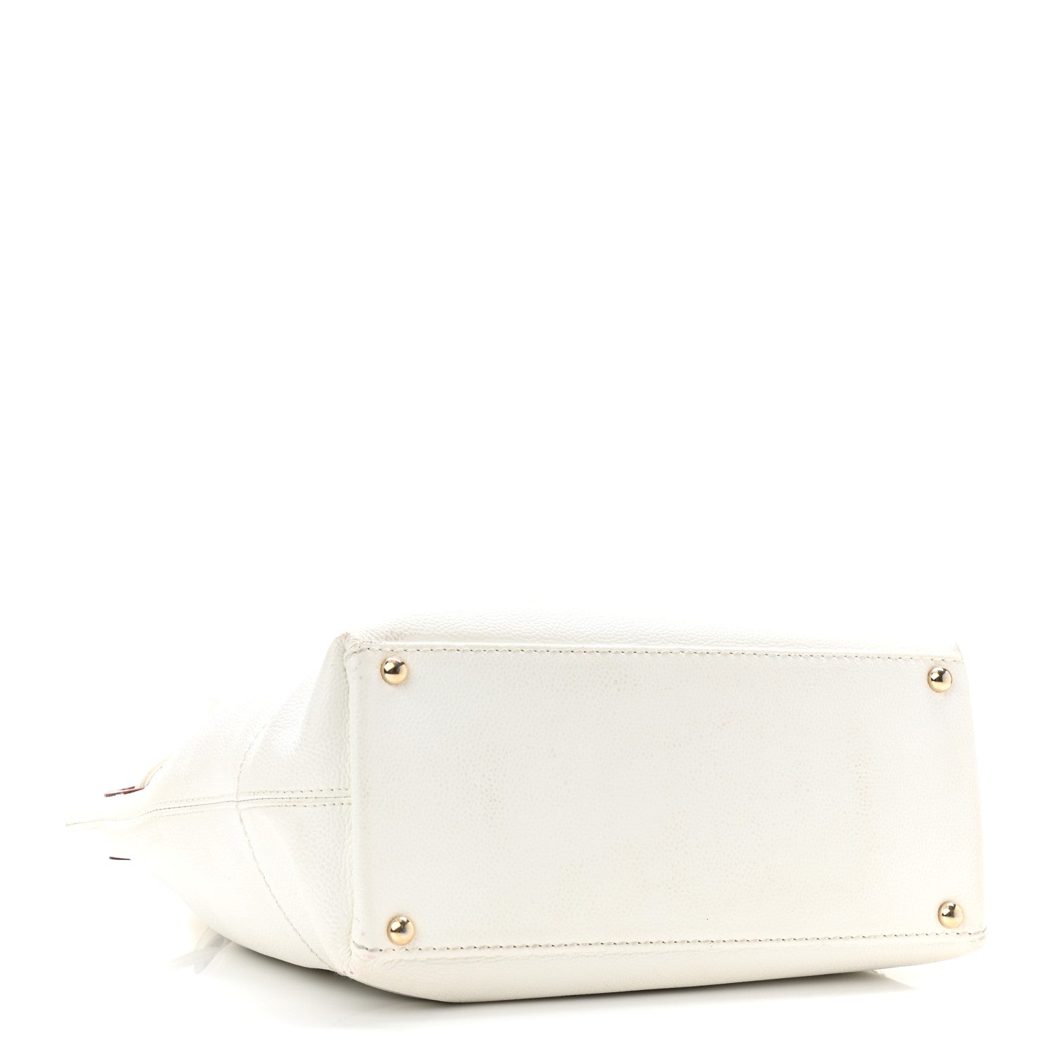 Chanel Caviar Wood Drawstring Bucket Bag White 4 of 15