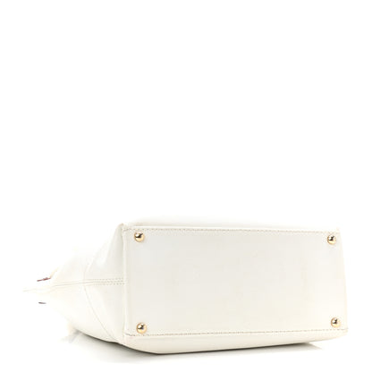 Chanel Caviar Wood Drawstring Bucket Bag White 4 of 15