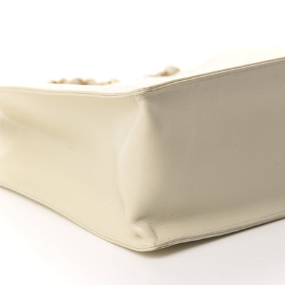 Chanel Glazed Aged Calfskin CC Tote White 6 of 18