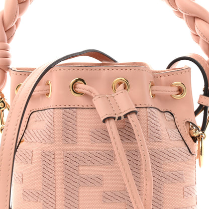 Fendi Canvas Nappa F is Fendi FF Embroidered Mini Mon Tresor Bucket Bag Baby Pink 8 of 10
